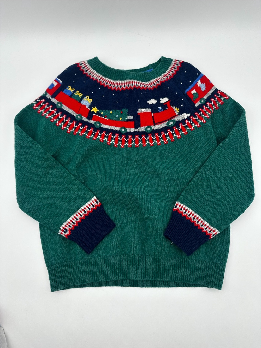 Mini Boden Fair Isle train sweater 7-8